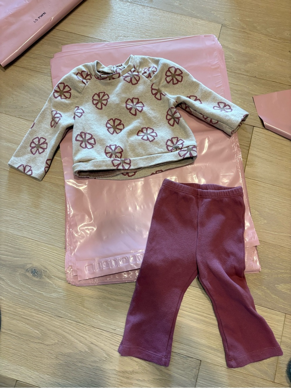 Mayoral Cream and Mauve Floral Cotton Set